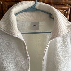 Varley Cream Textured Zip-Up Vest